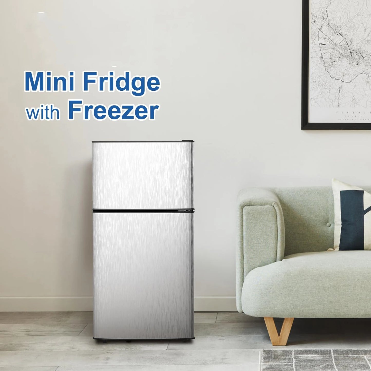 Mini Fridge with Freezer, 3.2 cuft Small Refrigerator