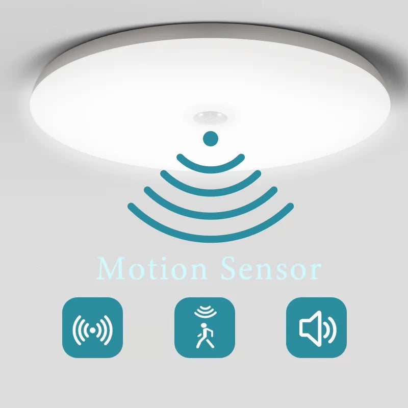 Motion Sensor PIR LED Ceiling Lamp 110V 220V Corridor