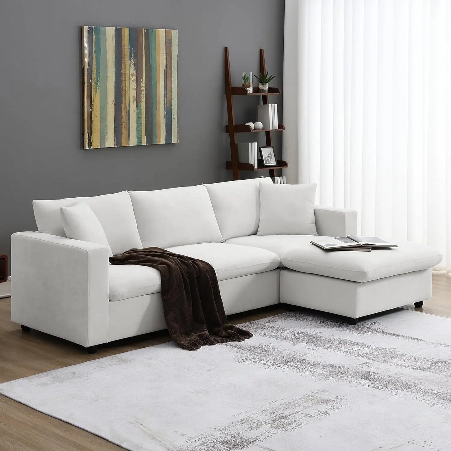 Modern Upholstered Sectional Sofa Couch Set, Modular