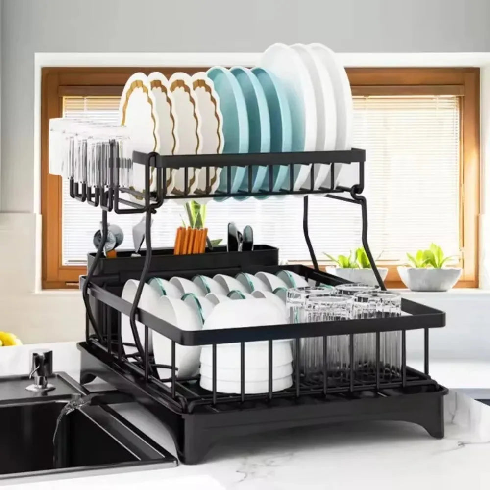 Kitchen Dish Drying Rack With Drainboard