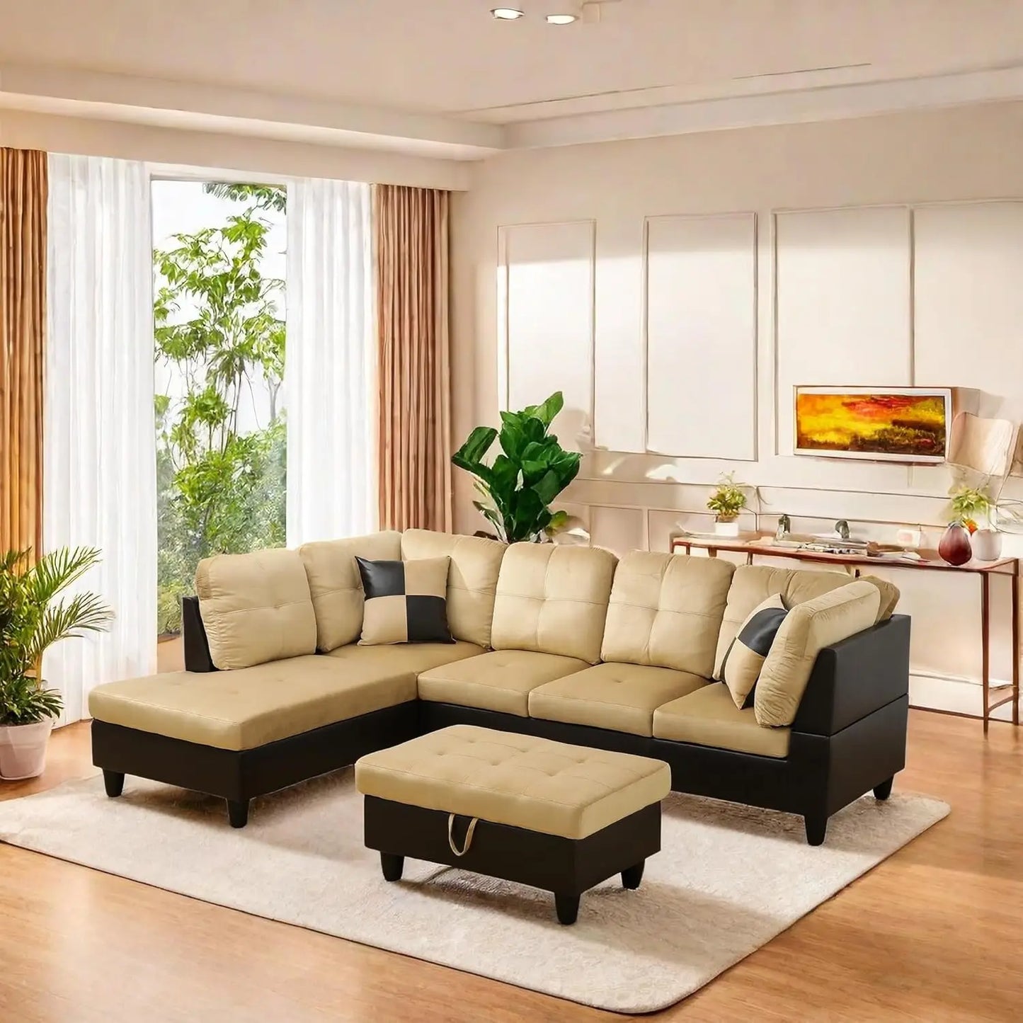 L Shaped Sofa With Ottoman Modern Sectional Couches