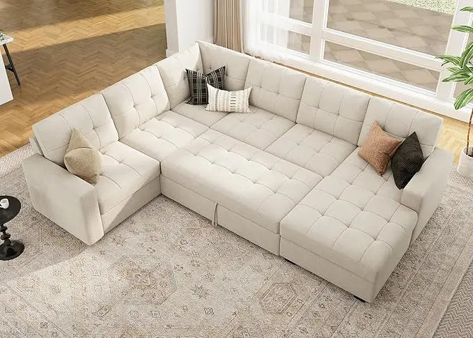 Sleeper Sectional Sofa with Pull Out Bed