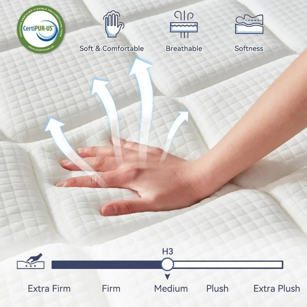 10 Inch Full Size Mattress, Memory Foam Hybrid