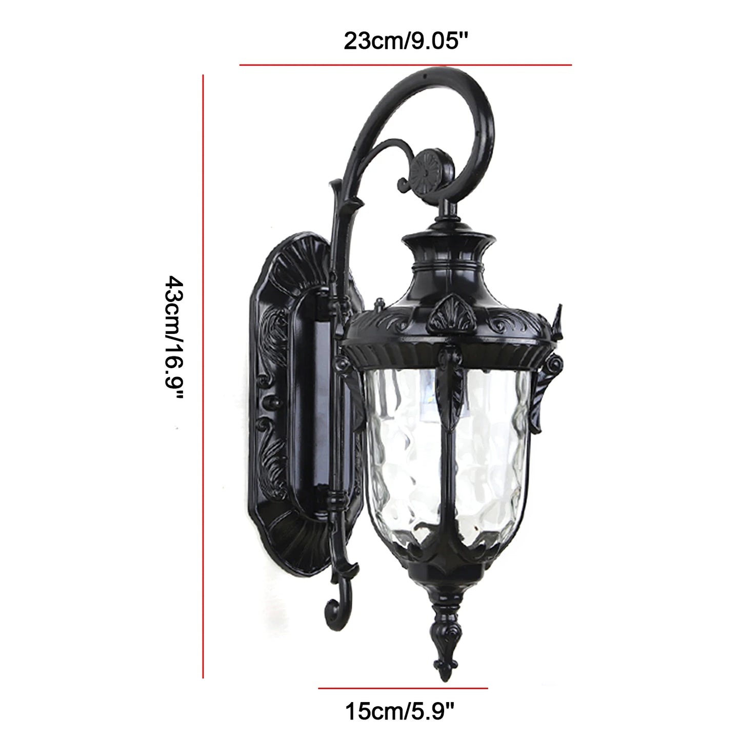 Outdoor Wall Lamp Antique Loft Wood Glass