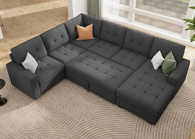 Sleeper Sectional Sofa with Pull Out Bed