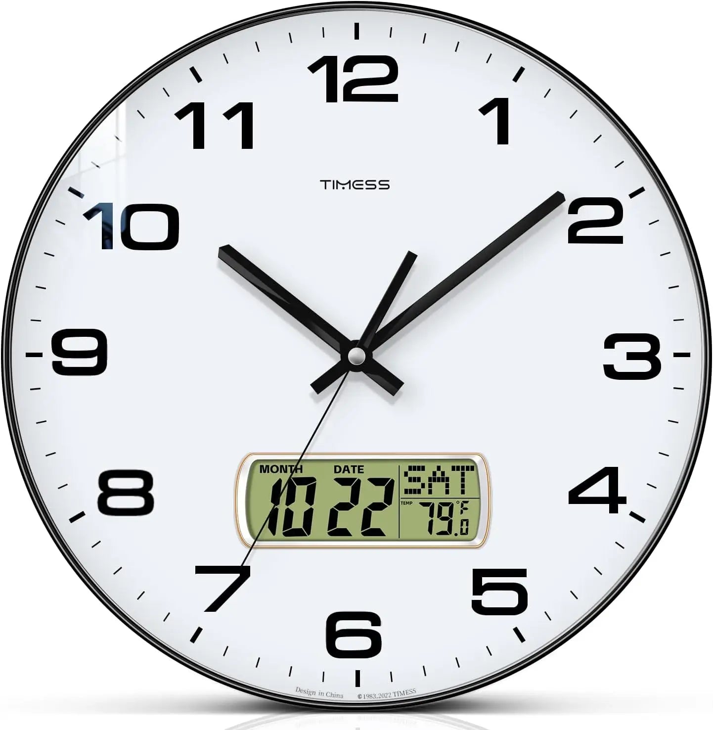 Calendar Wall Clock,3 Sizes 4 Colors Optional With