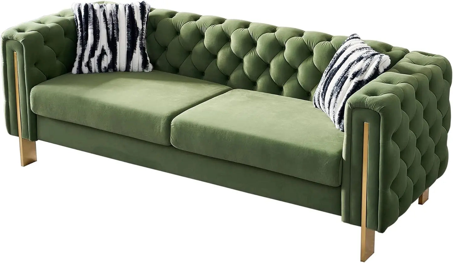 Modern Velvet Sofa For Living Room, 84 Inches