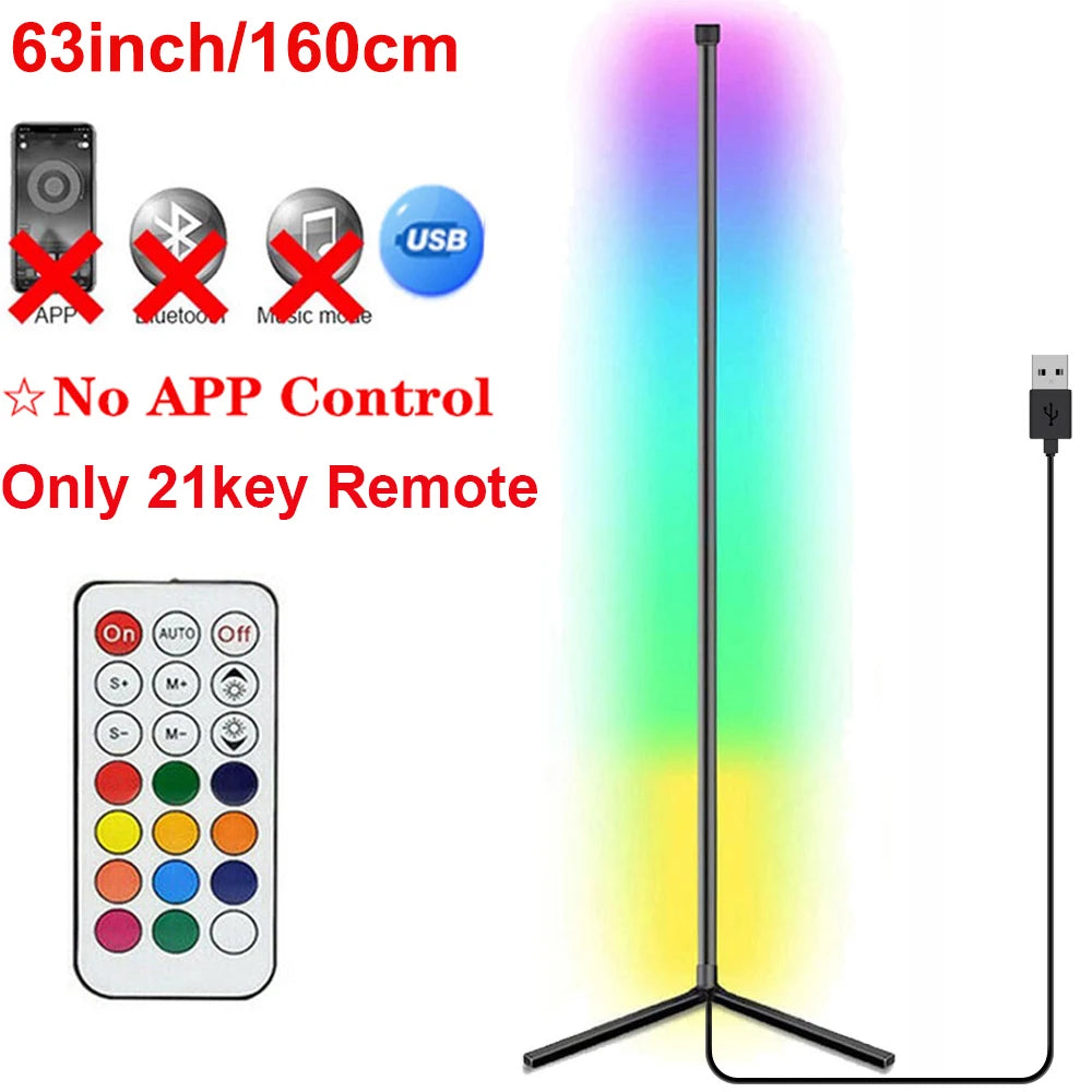 Smart Corner Floor Lamp Dimmable RGB LED Modern