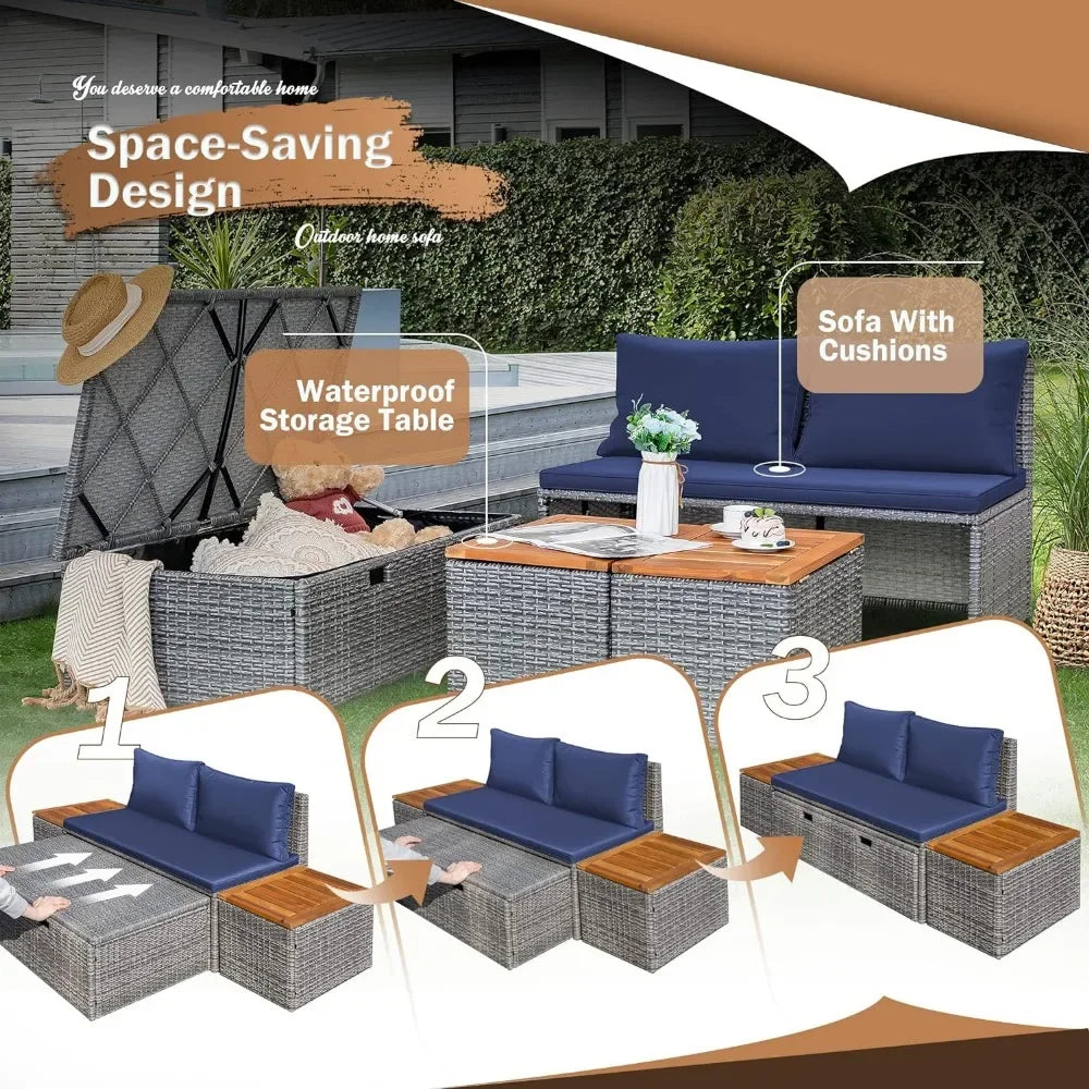 Outdoor Daybed Set Multifunctional Patio Day Bed