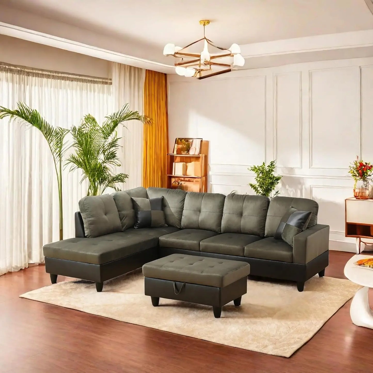 L Shaped Sofa With Ottoman Modern Sectional Couches