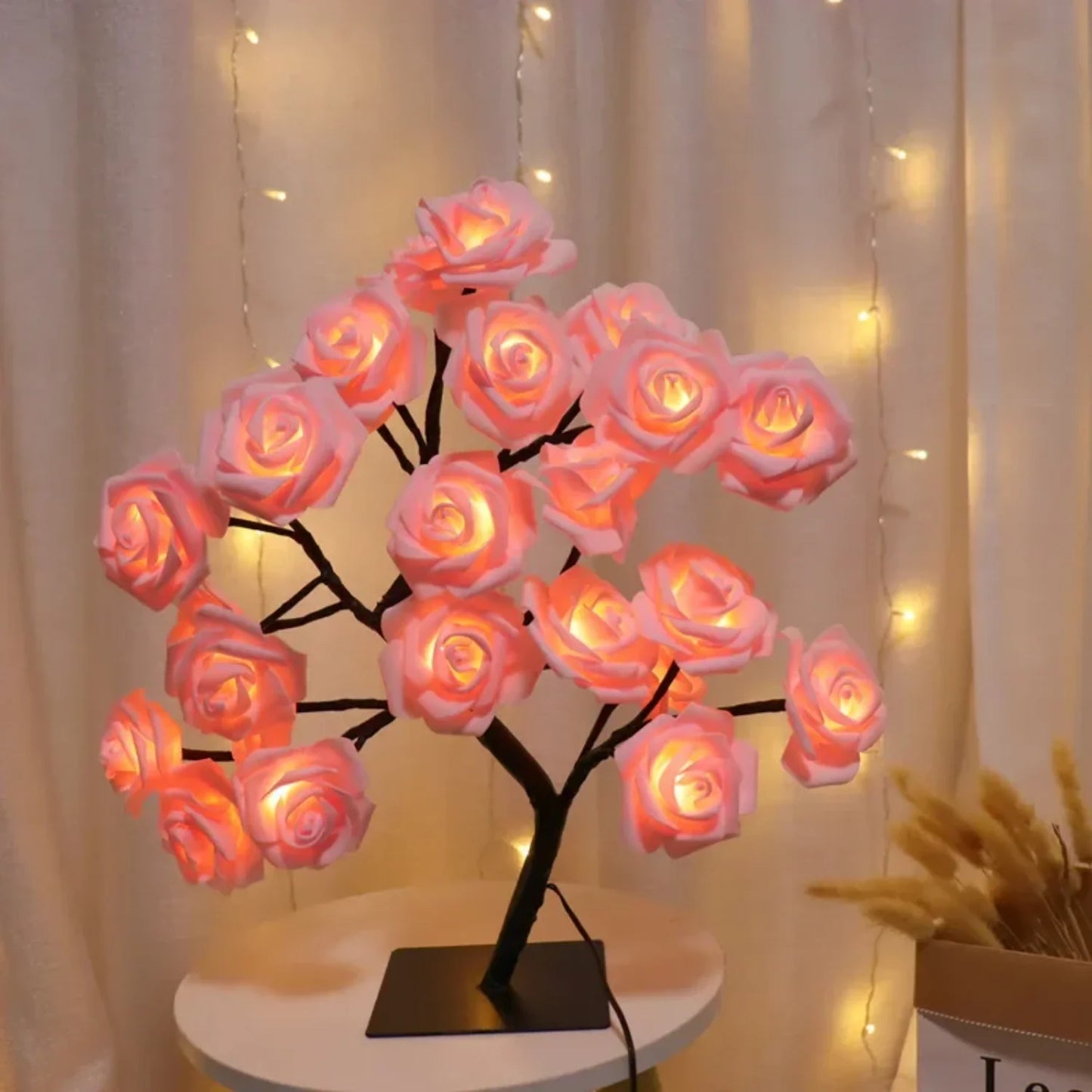 Table Lamp Rose Flower Tree USB Night Lights