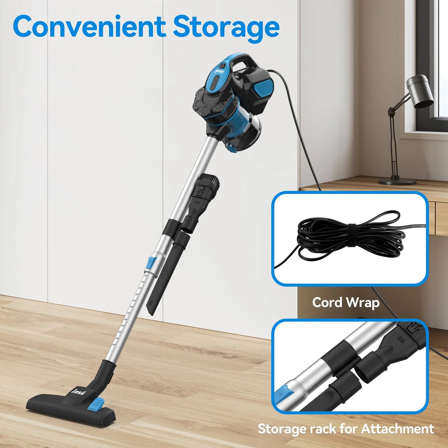 Vacuum Cleaner Corded, Powerful Suction 600W Motor Stick