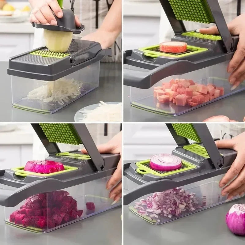 14/16 in 1 Multifunctional Vegetable Chopper Handle Food Grate