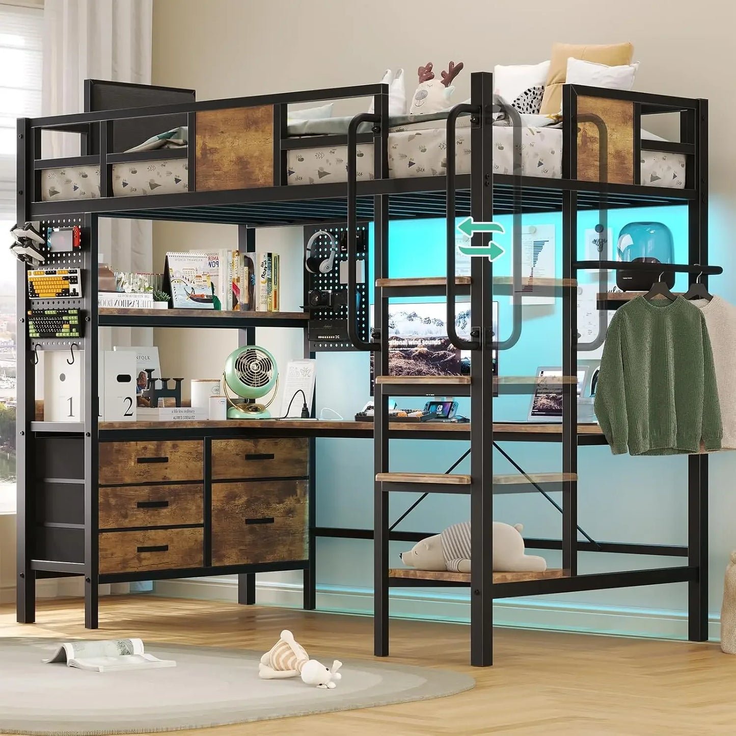 Loft Bed Twin Size with L Shaped