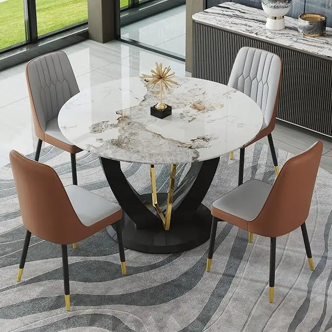 4 Cushioned Chairs, Modern Kitchen Table And Chairs