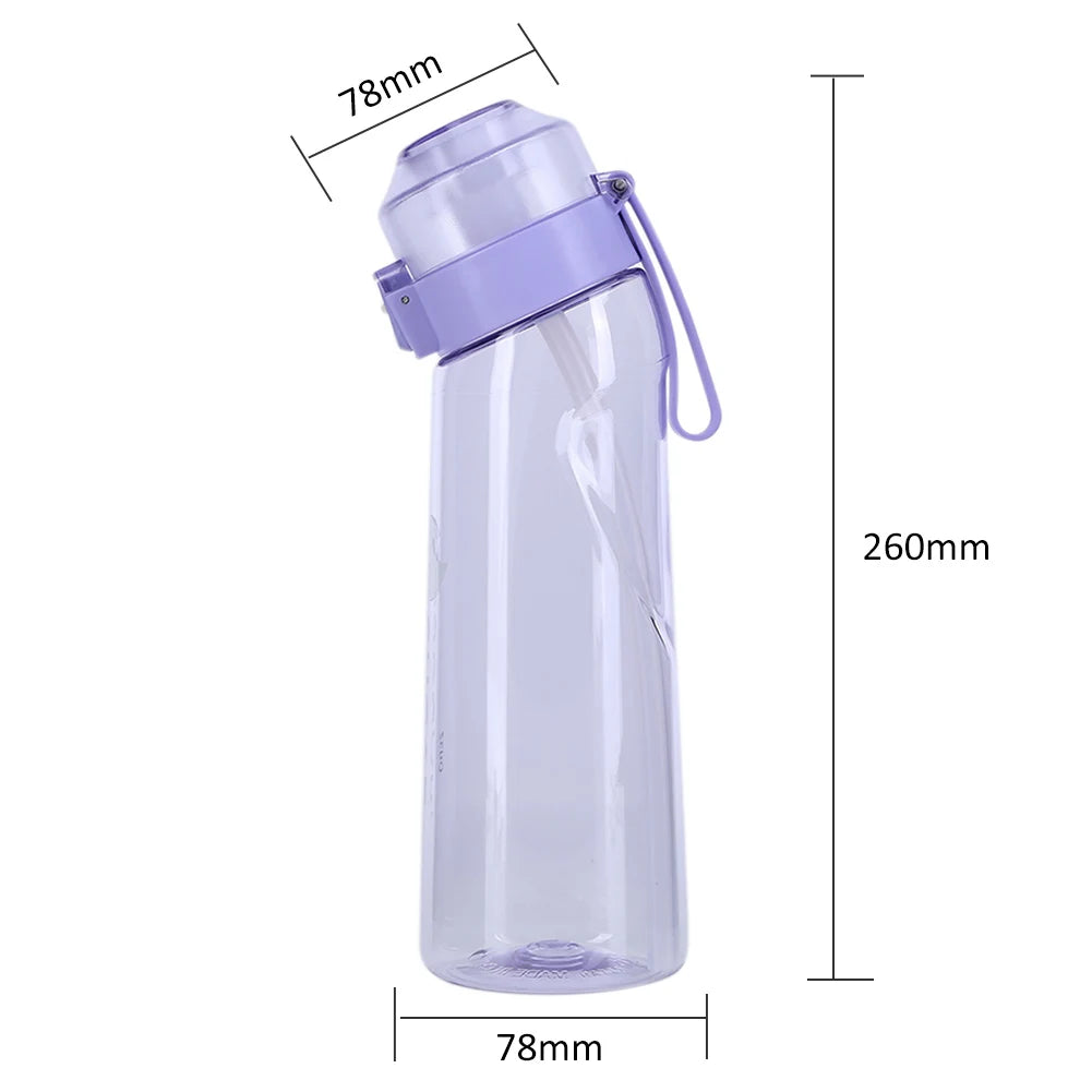 650ML Fragrant Water Bottle With Straw Fruit Scent