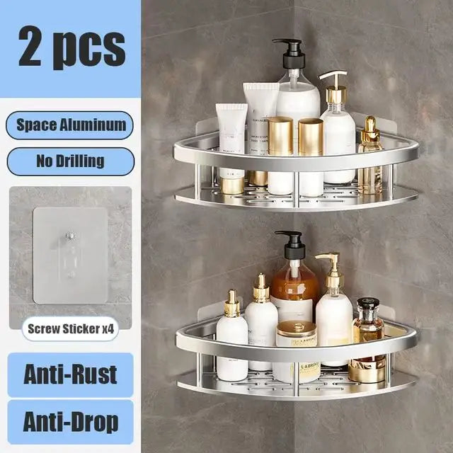 Bathroom Shelf No Drill Wall Mounted Shampoo Bottle