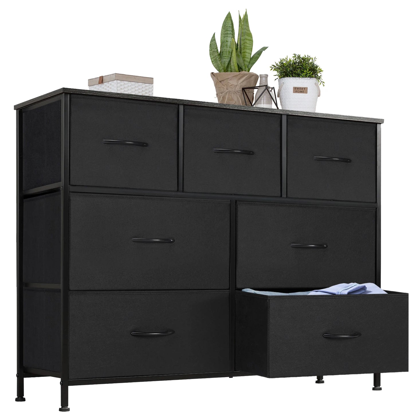 Dresser For Bedroom With 7 Fabric Drawers Organizer