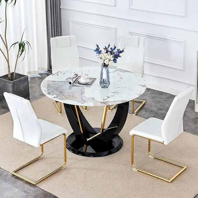 4 Cushioned Chairs, Modern Kitchen Table And Chairs