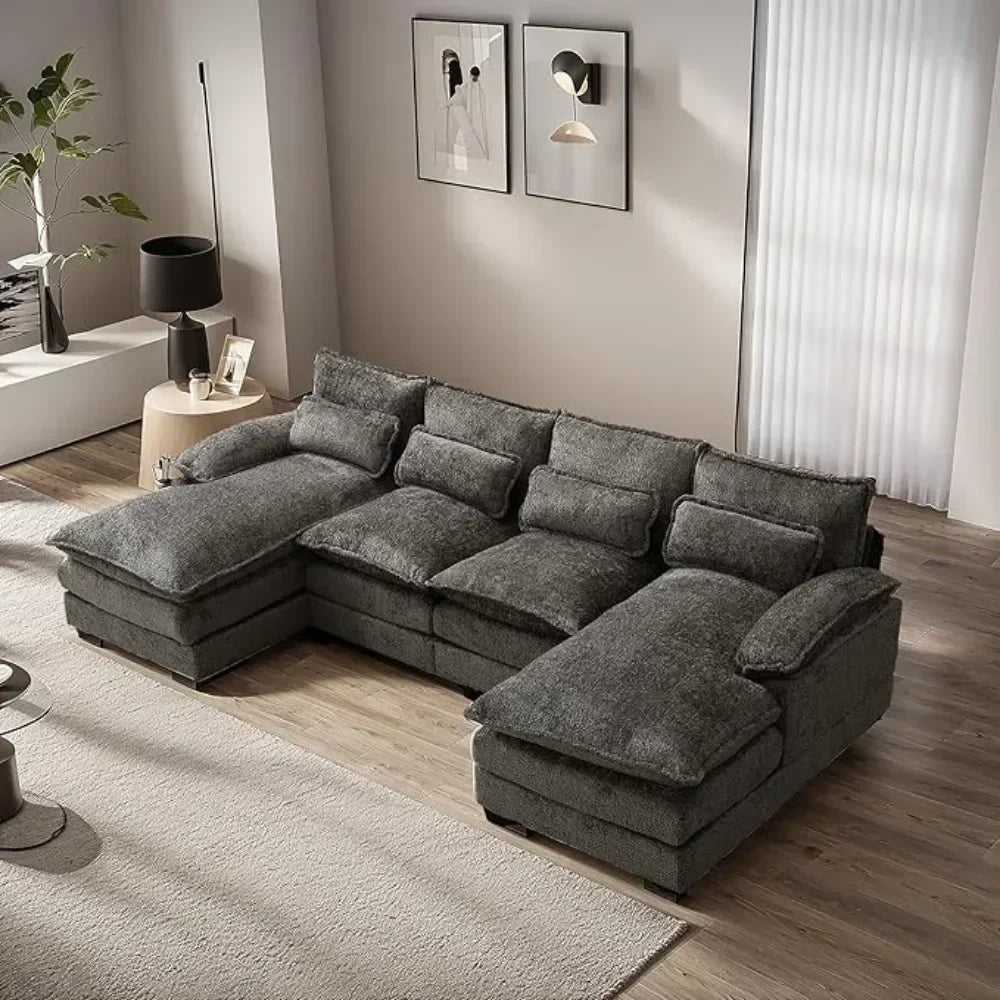 110"Sectional Sofa Couch For Living Room, Modern