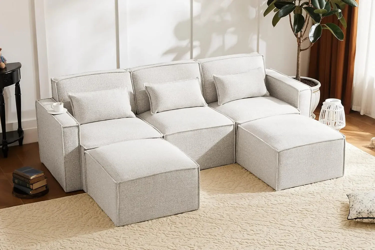 Shaped Modular Couch With Reversible Chaise, Luxury