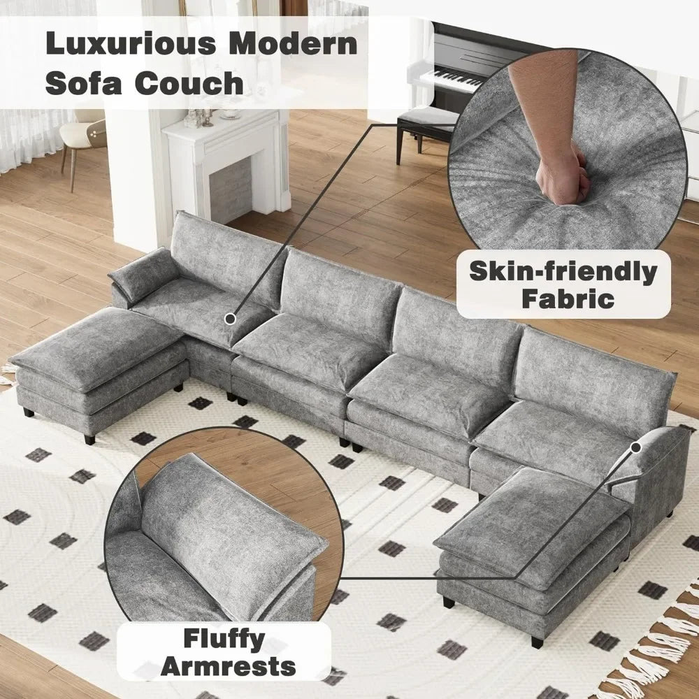 Modular Sectional Sofa Couch, U Shaped Sofa Couch