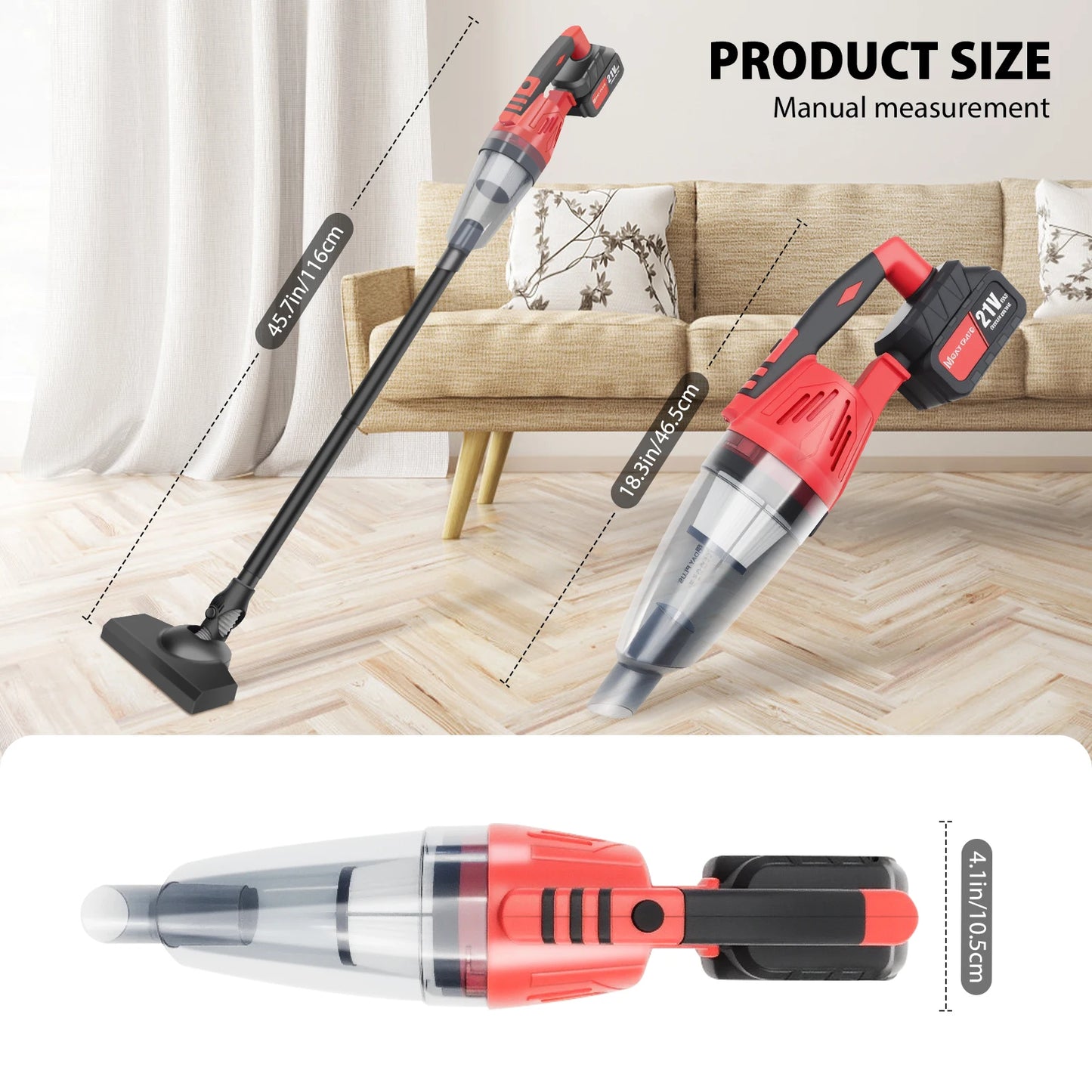 Powerful 3-in-1 Cordless Vacuum Cleaner With Light