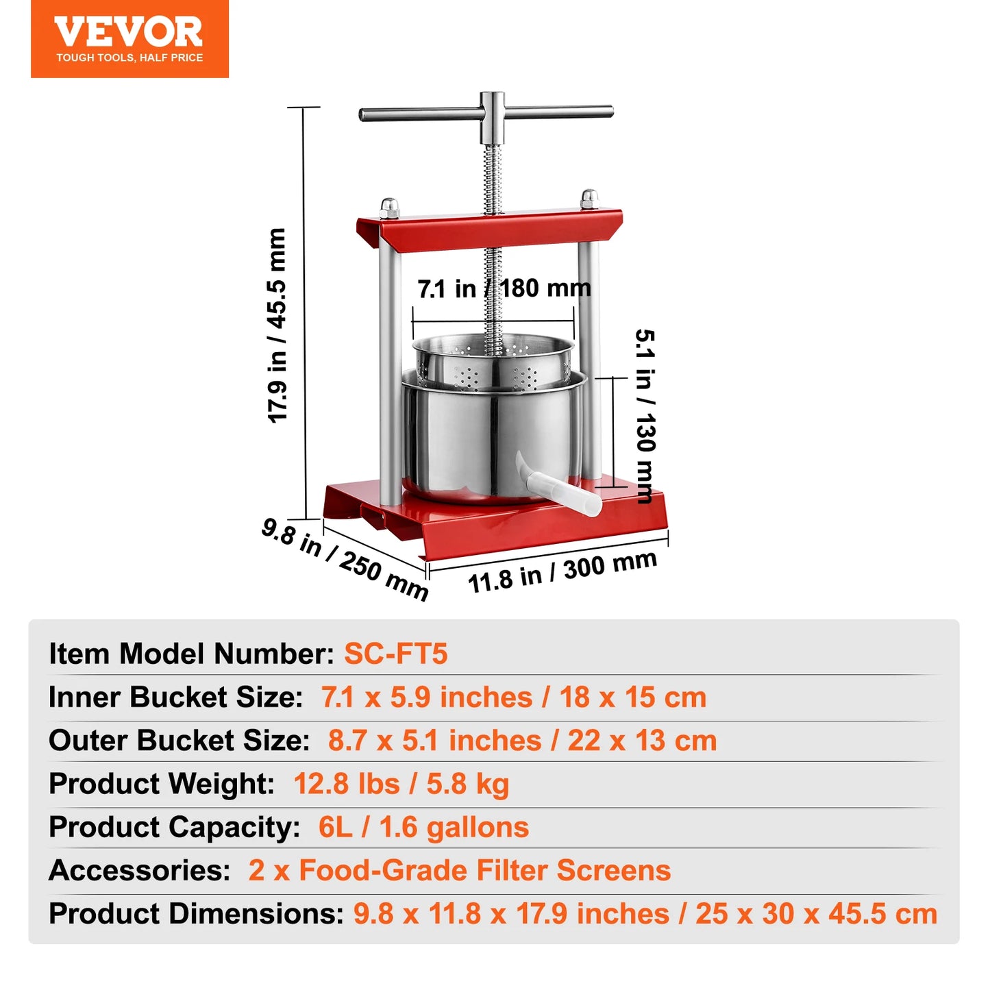 Manual Fruit Press Stainless Steel Household Manual