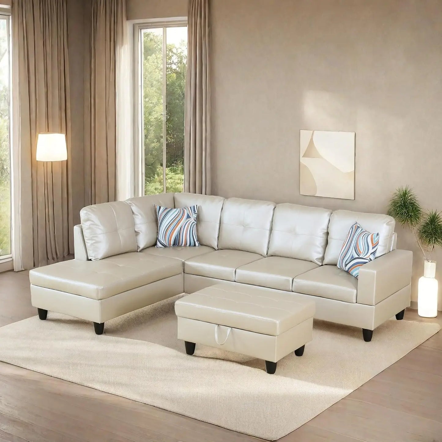 L Shaped Sofa With Ottoman Modern Sectional Couches