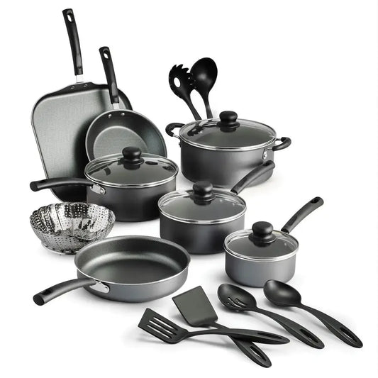 18-Piece Stainless Steel Nonstick Cookware Set Gray