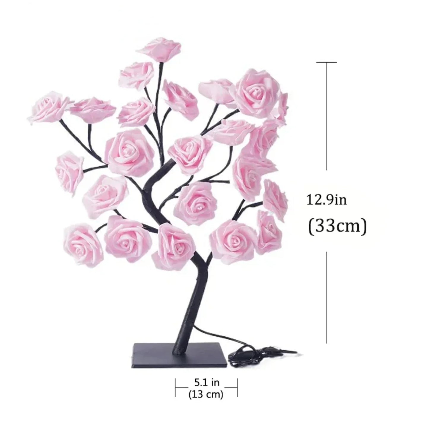 Table Lamp Rose Flower Tree USB Night Lights