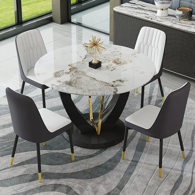 4 Cushioned Chairs, Modern Kitchen Table And Chairs