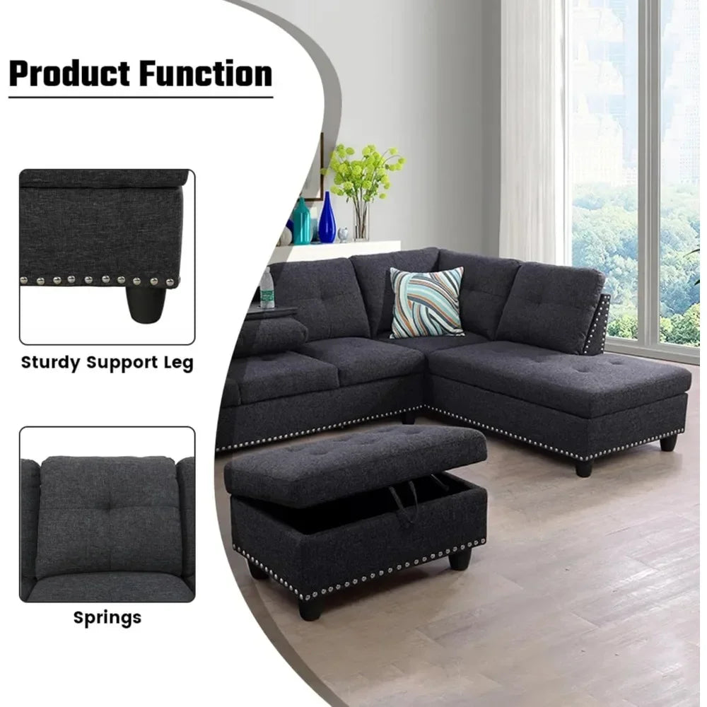 L Shaped Sofa Modern Sectional Couches for