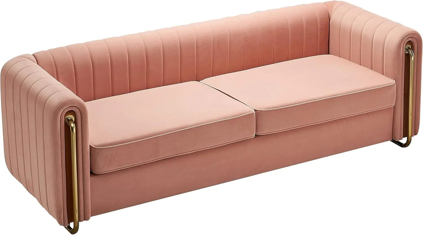 Modern Velvet Sofa For Living Room, 84 Inches