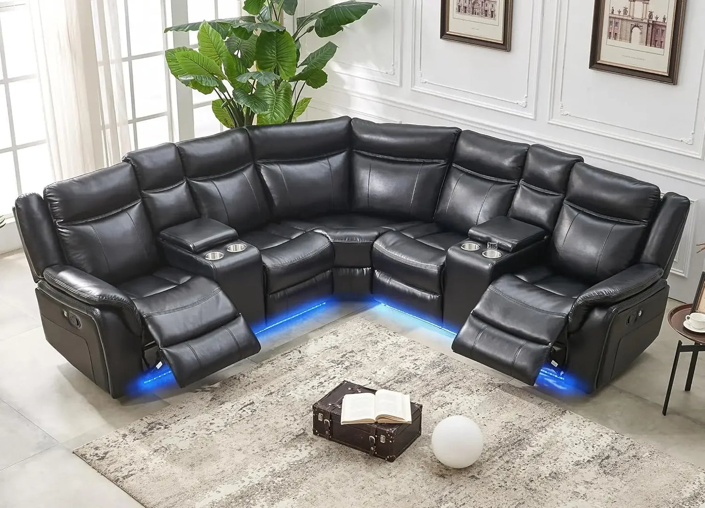 Recliner, Manual Recliner Sofa Sectional Couches With