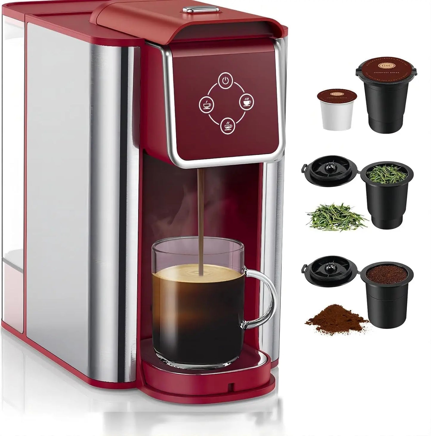 Single Serve Coffee Machine, 3-in-1 Pod Coffee Maker