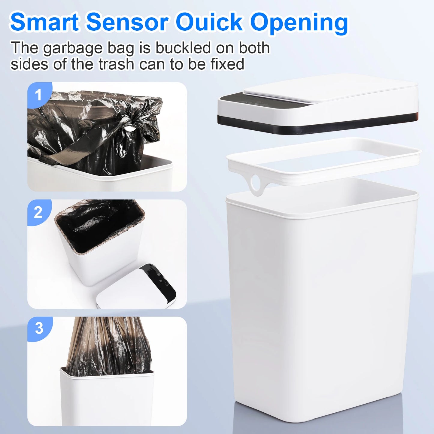 Bathroom Automatic Trash Can Touchless Motion Sensor