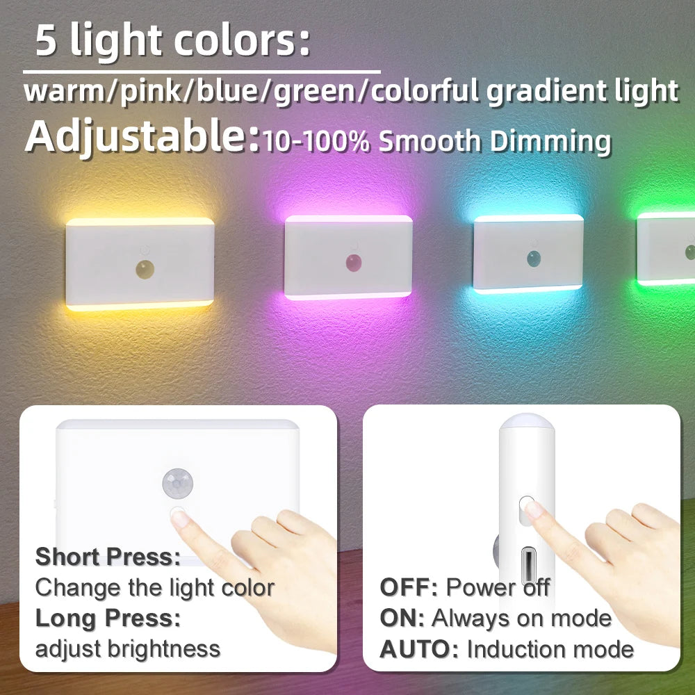 LED Motion Sensor Night Light, 3 Modes Stair