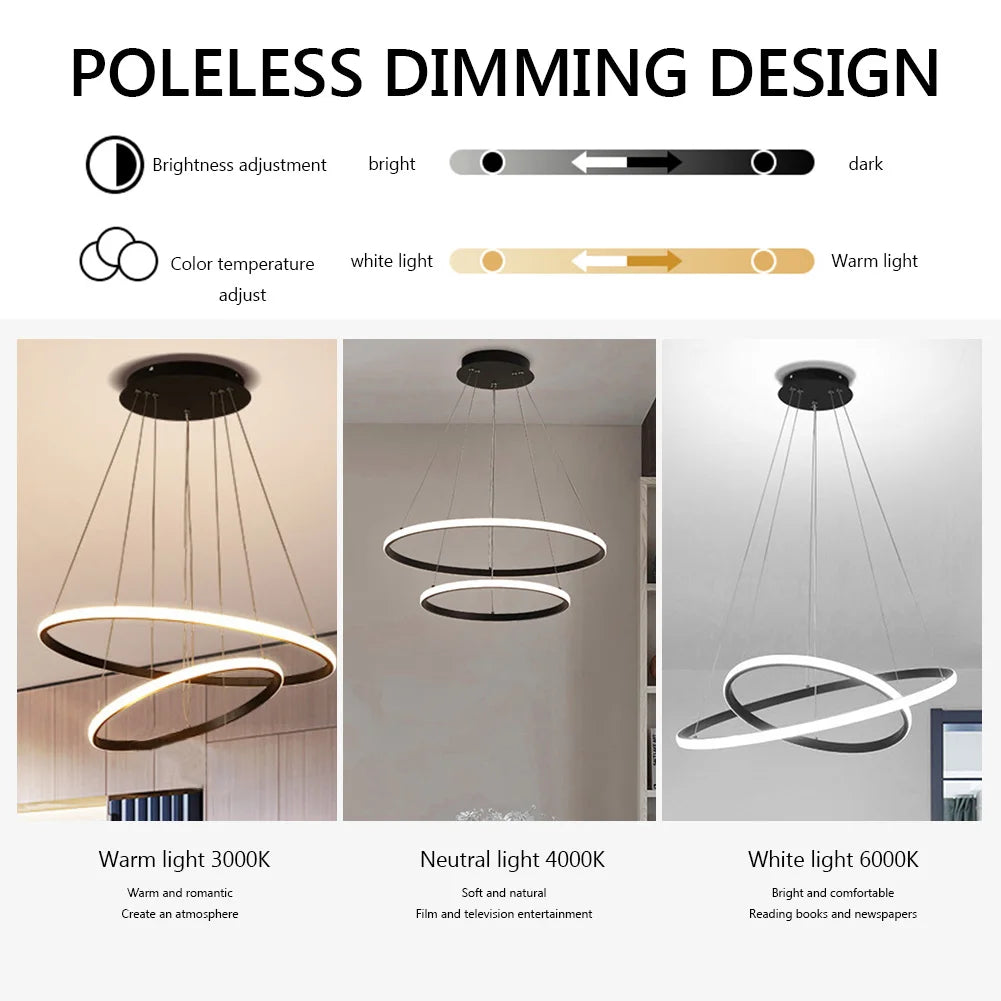 New Nordic Led Chandelier For Dining Lamps