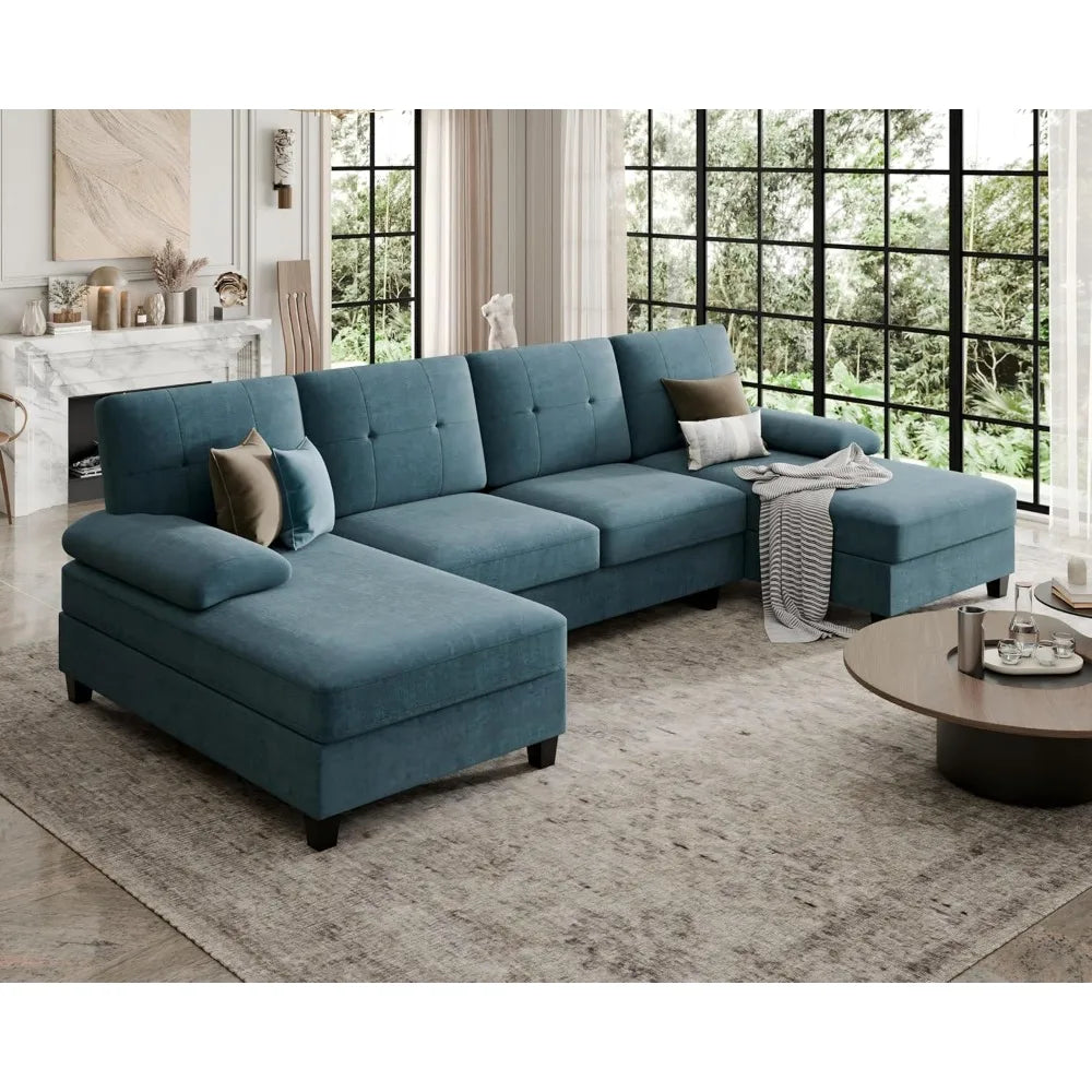 Sectional Sofa Couches For Living Room, 4 Seat