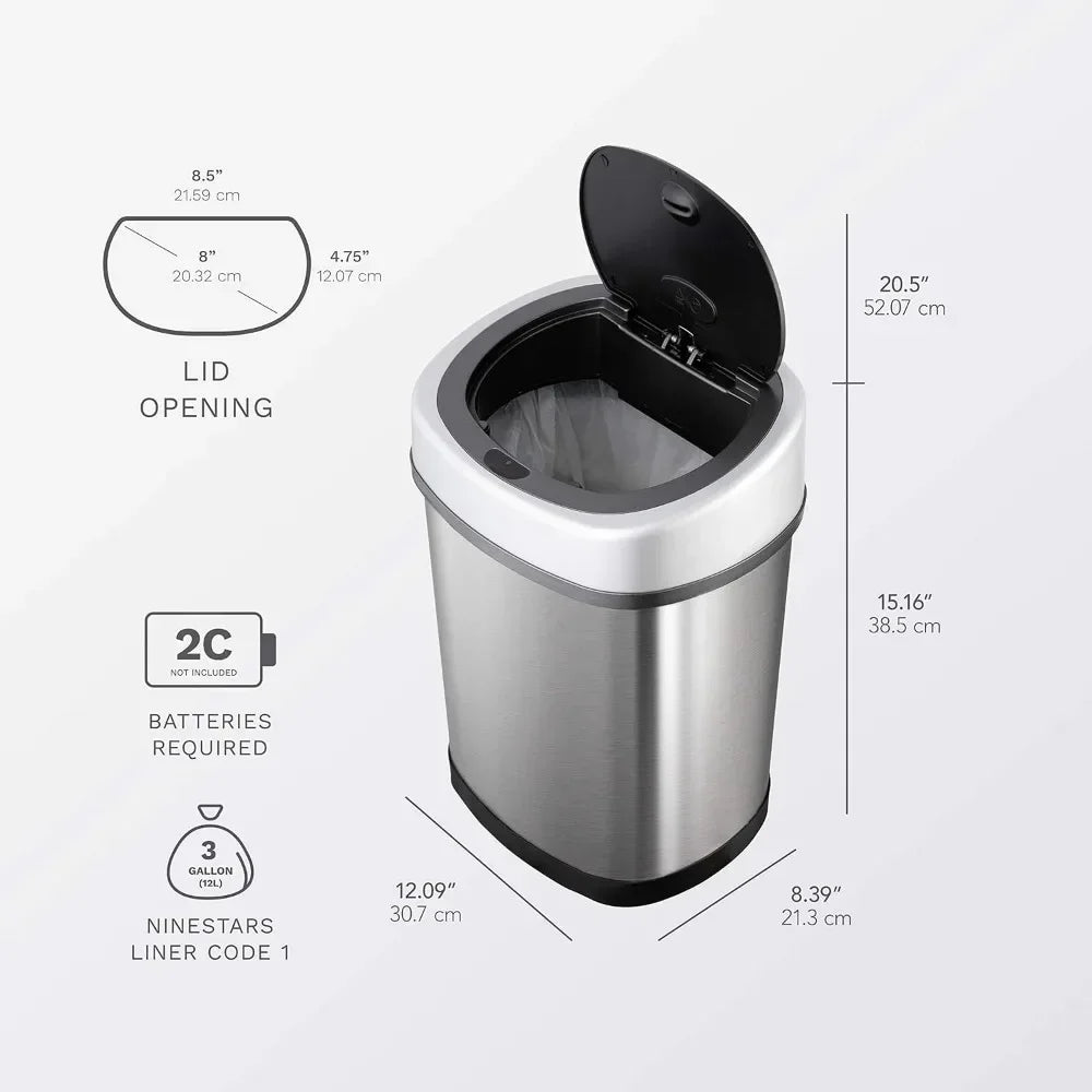 Automatic Touchless Infrared Motion Sensor Trash Can