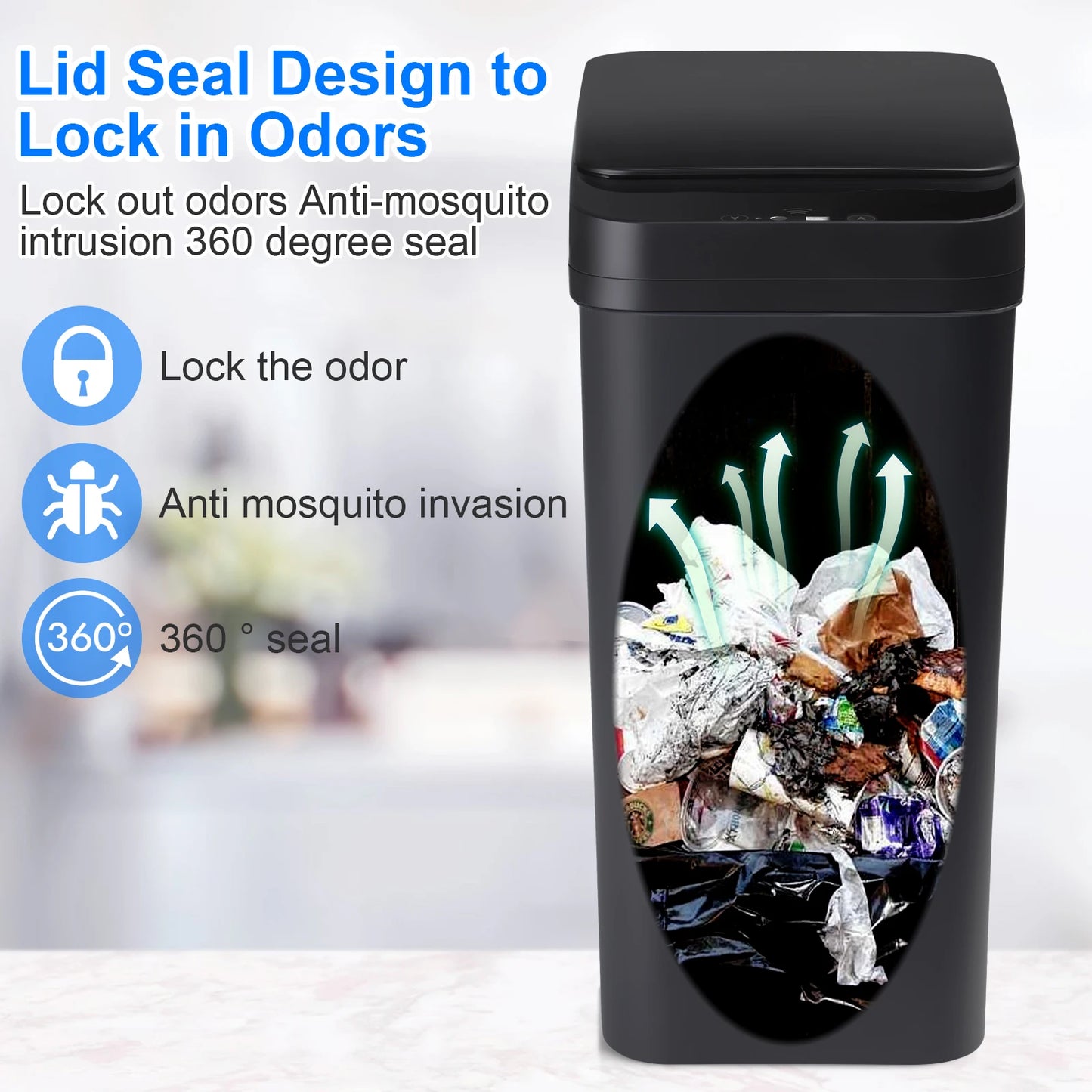 Bathroom Automatic Trash Can Touchless Motion Sensor