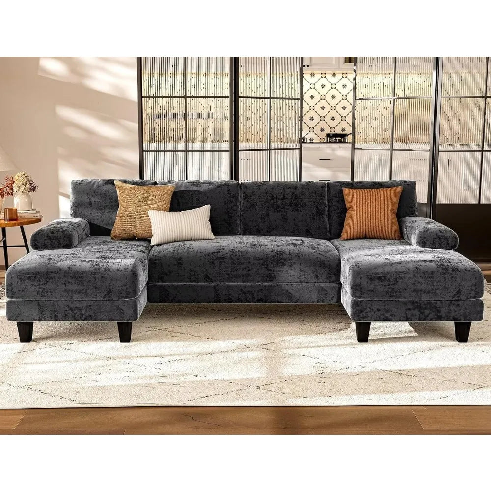 U Shaped Sectional Couches For Living Room, 111 Inch