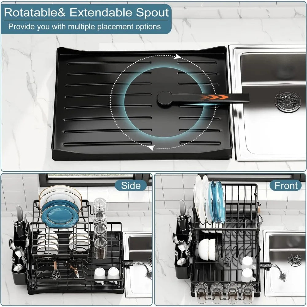 Kitchen Dish Drying Rack With Drainboard