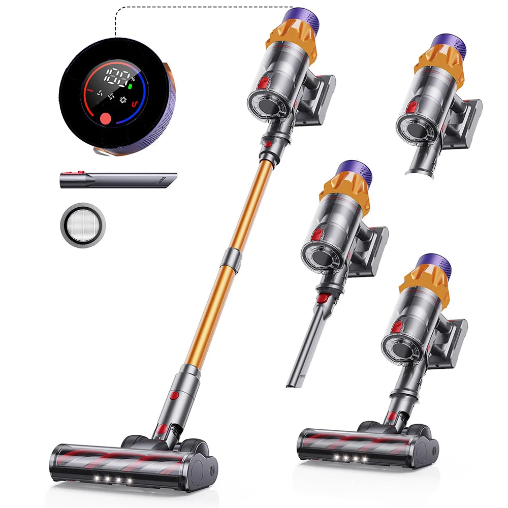 Cordless Handheld Vacuum Cleaner V18 Gold, Touch Screen