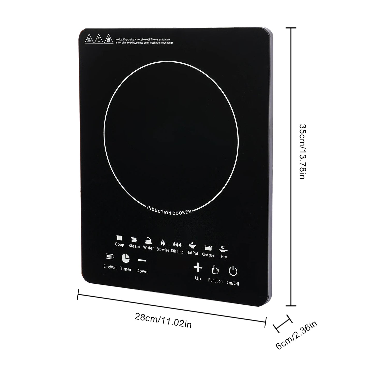 750W Portable Kitchen Countertop Induction Cooktop Burner Restaurant