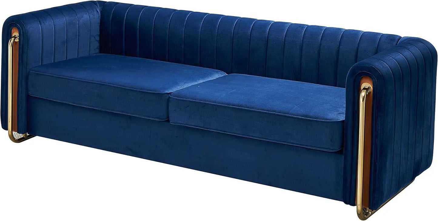 Modern Velvet Sofa For Living Room, 84 Inches