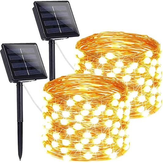 12m Solar Lights Outdoor 100 LED Waterproof Christmas Decorations