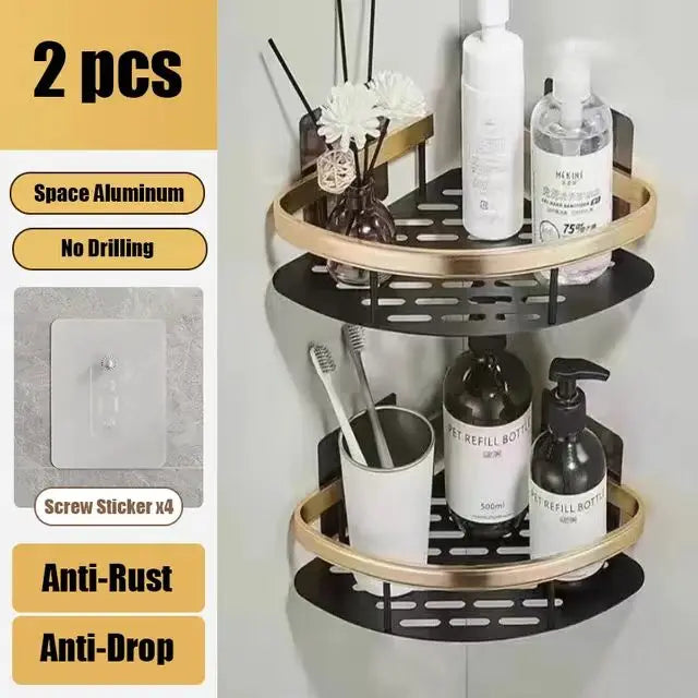 Bathroom Shelf No Drill Wall Mounted Shampoo Bottle