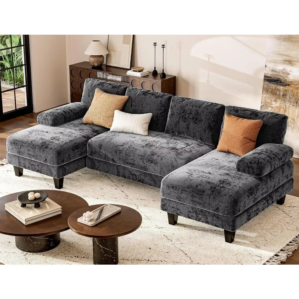 U Shaped Sectional Couches For Living Room, 111 Inch